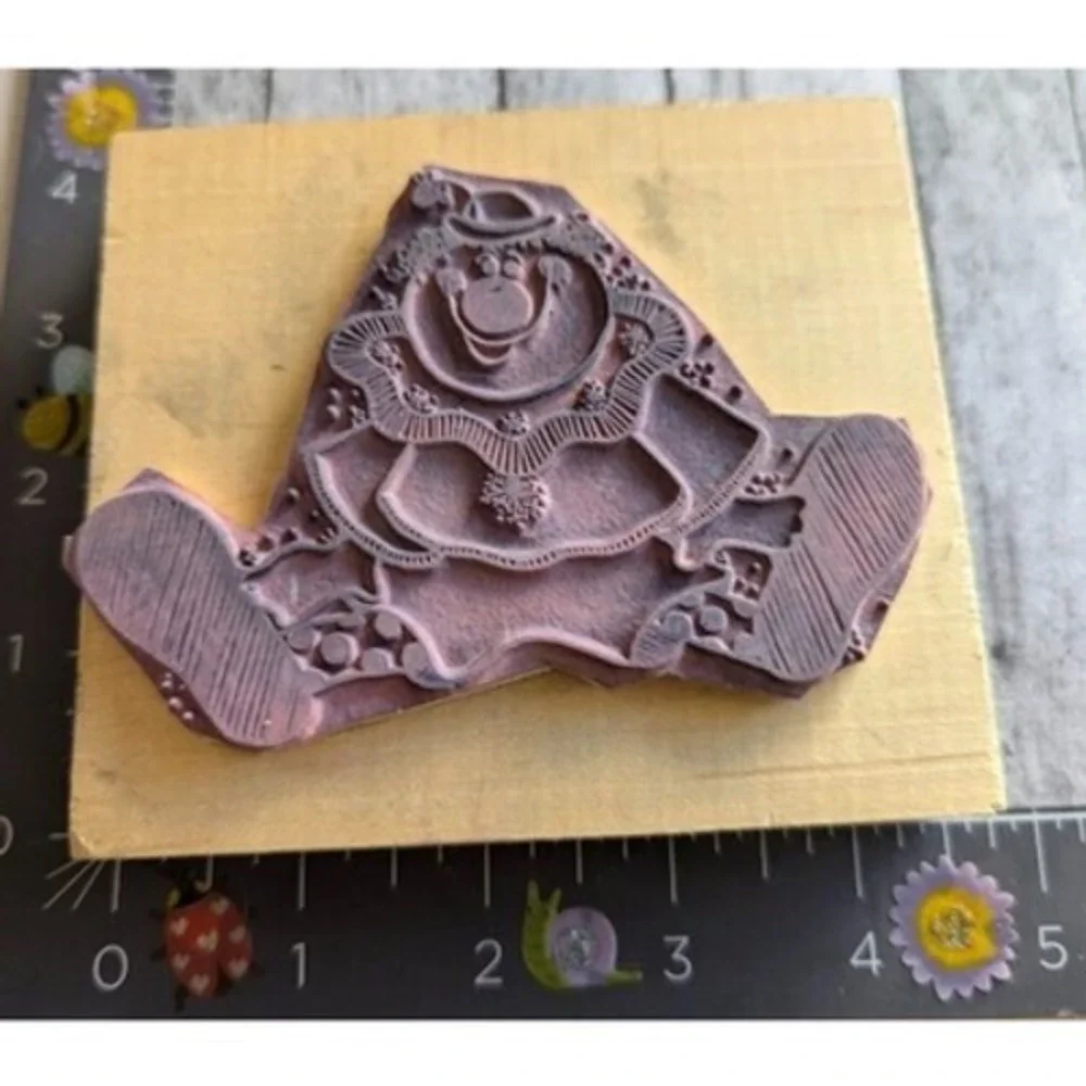 Dots Happy Clown Sitting 1991 Rubber Stamp Wood #A20